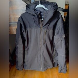 Kuhl men's fleece lined the law hooded jacket coat XXL Carbon